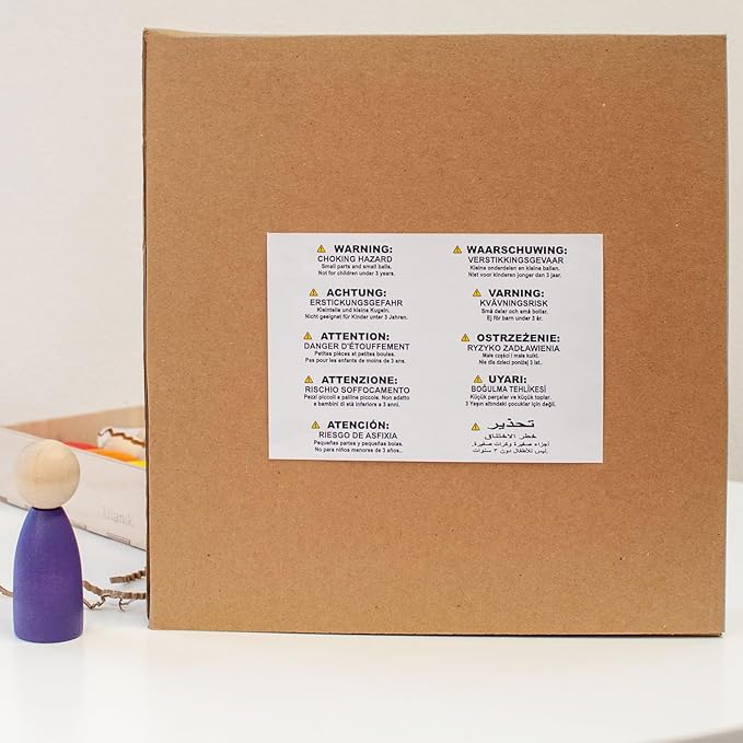 Ulanik Large Peg Dolls with Hats Toddler Montessori Toys for 3 Year Old + Kids Wooden Waldorf Dolls for Learning Color Sorting and Counting — 12 Gnomes, 3.35 in