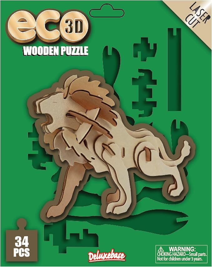 Eco 3D Wooden Puzzle - Owl from Deluxebase. Sustainable Wood Animal Puzzle Craft Set. Perfect Model Building Kits for Educational Toys and Kids Party Favors.