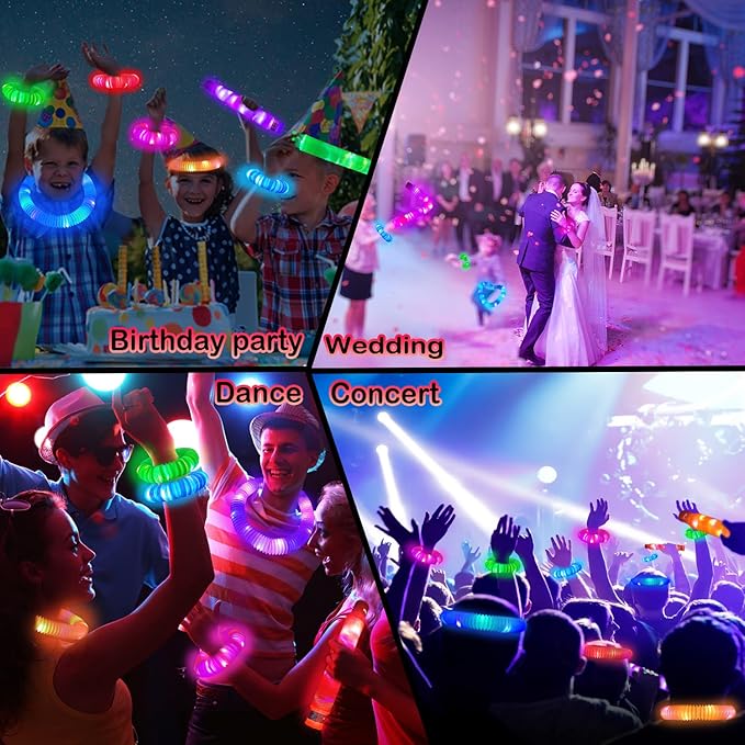 Glow Sticks Party Pack 12 PCS-Valentines Glow in Dark Party Favor Supplies for Kids,Light Up Glow Necklaces Bracelets Accessories for Toddlers,Neon Party Decorations for Mardi Gras Birthday Camping