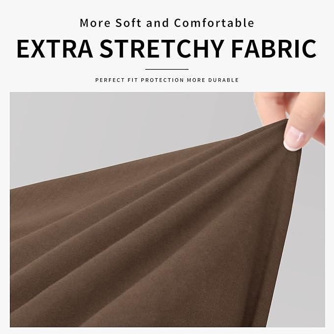 Easy-Going 100% Dual Waterproof Oversized Cover Stretch Soft Couch Cover for Dogs, Sofa Slipcover for 3 Separate Cushion Couch Leakproof Furniture Protector for Kids, Pets Brown