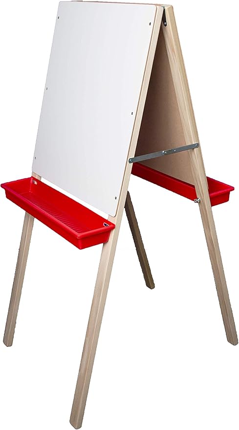 Flipside Products Child's Green Chalkboard and White Dry Erase Easel, Kids Foldable, Drawing in Classroom, Whiteboard