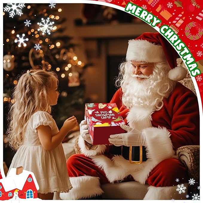 Christmas Crafts for Kid Adult, DIY Snowman Figurines, Art & Craft Supplies Painting Kits, Paint Your Own Lamp DIY Gift for Christmas Activities for Toddler Gril Boy Age 3 4 5 6 7 8 9 10 11 12 13