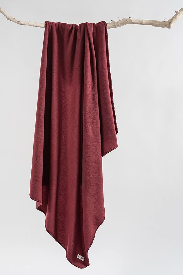 Special SG Glory Fleece Throw Blanket Set Bulk for Travel Kids Outdoor Wedding Pet (Burgundy, Pack of 6 50x60 Inches)