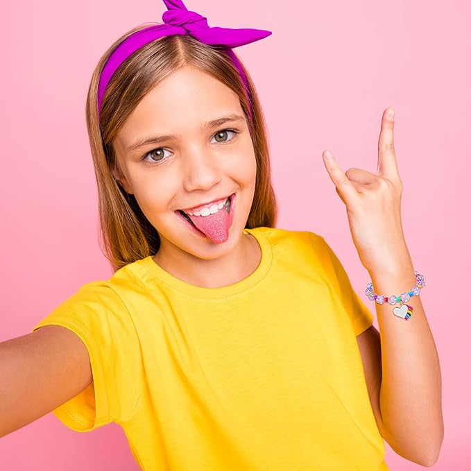 Hicarer 9 Pieces Unicorn Girls Bracelets for Toddler Little Girls Rainbow Bracelets Princess Colorful Cute Beaded Jewelry for Gift Goodie Bag Stuffers Birthday Party Favors(Classic Style)