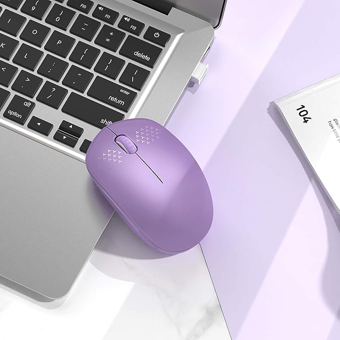 Seenda Wireless Mouse, 2.4G Noiseless Portable Computer Mouse for PC, Tablet, Laptop - Purple