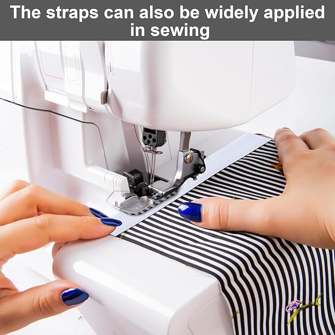 1" x16Ft Hook and Loop Straps with 25 Metal Buckles, Adjustable Fastening Cable Straps, Free Cut Length, Reusable Nylon Cable Ties for Organizer or Storage, White