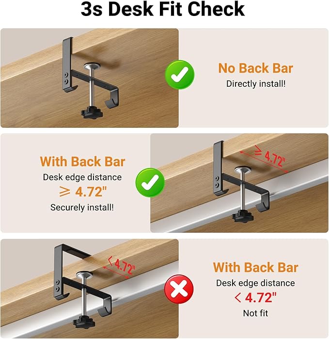 Housolution Under Desk Cable Management Tray, 36'' Longer Cord Management Under Desk, Premium Fabric Cable Storage Organizer, No Drilling Clamp/Screw Mount Cord Organization Tray for Office Home