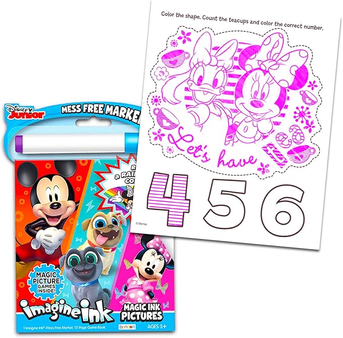 Imagine Ink No Mess Coloring Book Super Set ~ Bundle Includes 3 No Mess Magic Ink Activity Books Featuring Trolls, Minions, and Disney Junior (Imagine Ink Coloring Books).