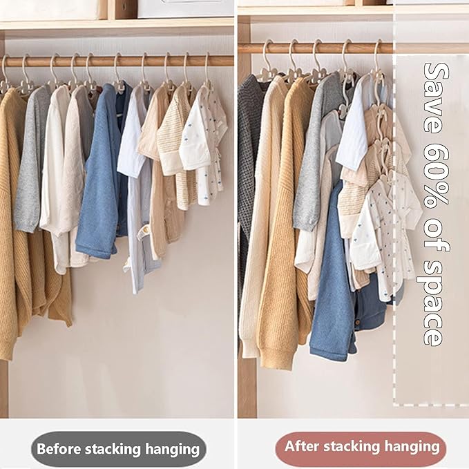 Kids Hangers for Closet - 30 Pack Baby Clothes Hangers, Adjustable Baby Hangers for Nursery, Cascading Plastic Childrens Hangers & Infant Hangers for Closet- Space Saving