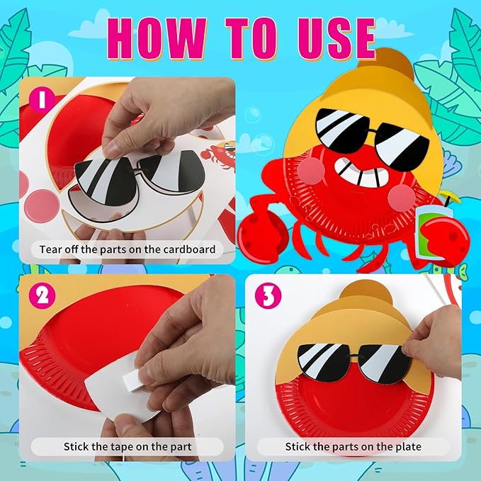 16 Pack Arts and Crafts for Kids, Toddler Crafts Animal Paper Plate Art Kit Gift for 3 4 5 6 Year Old Boys Girls DIY Kids Crafts for Birthday Party Favor Preschool Classroom Party Games