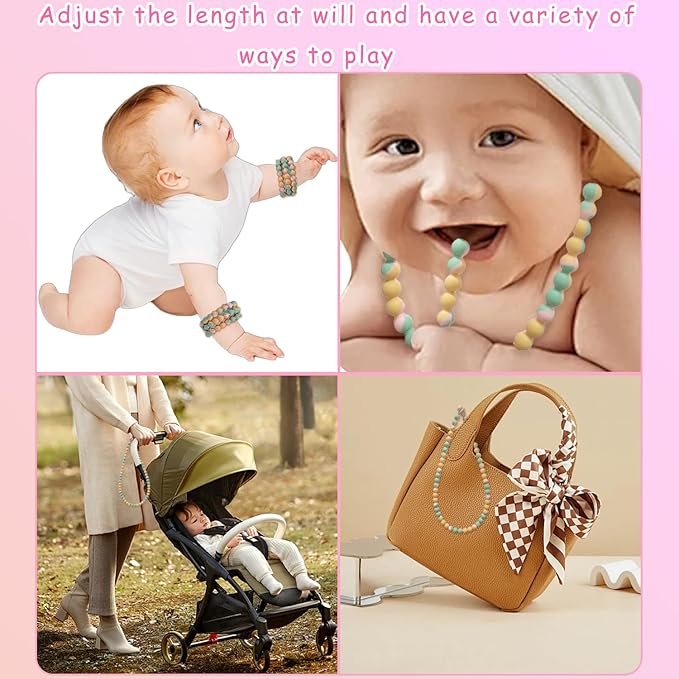 Teething Necklace for Baby,Chewing Necklace for Kids Sensory,Sensory Chew Necklaces for People with Autism, ADHD, and Fidgeting,Chew Necklaces for Sensory Kids,Teething Necklace for Mom