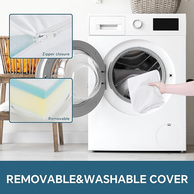 BALAPET Couch Cushion Replacement Memory Foam Upholstery Square Cushion, Sofa Cushions Inserts with Dacron Fiber Layer, High Density Foam Wrapped with Memory Foam & Polyester Batting(24 * 27 * 6in)