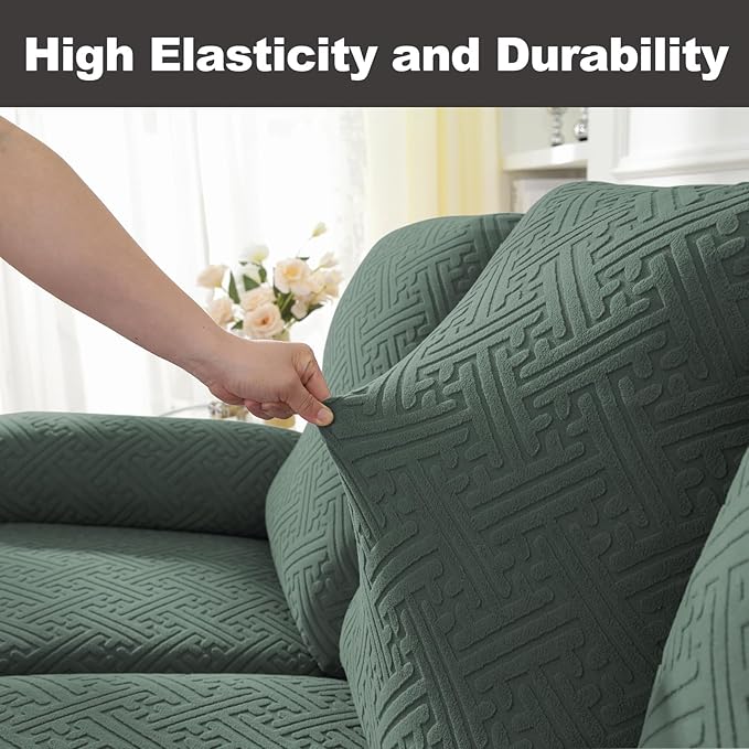 NORTHERN BROTHERS Stretchy Recliner Sofa Covers 3 Seater, Couch Cover Recliner Sofa 3 Cushions, Sofa Recliner Covers, Light Green