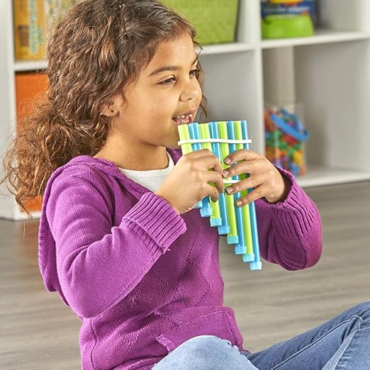 hand2mind Science Kit Music Maker, STEM Activities for Kids Ages 5-7, STEM Toys, Kids Storybook, Pan Flute, Ocean Drum, and Box Guitar, 10 at Home Science Experiments for Kids