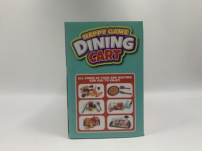 Kids Food cart Toy Sets,Kids Role Play Large Dining car Toys and 98pcs Food, Kitchen, Tableware Accessories., Educational Toys for 3+ Years Boys/Gir