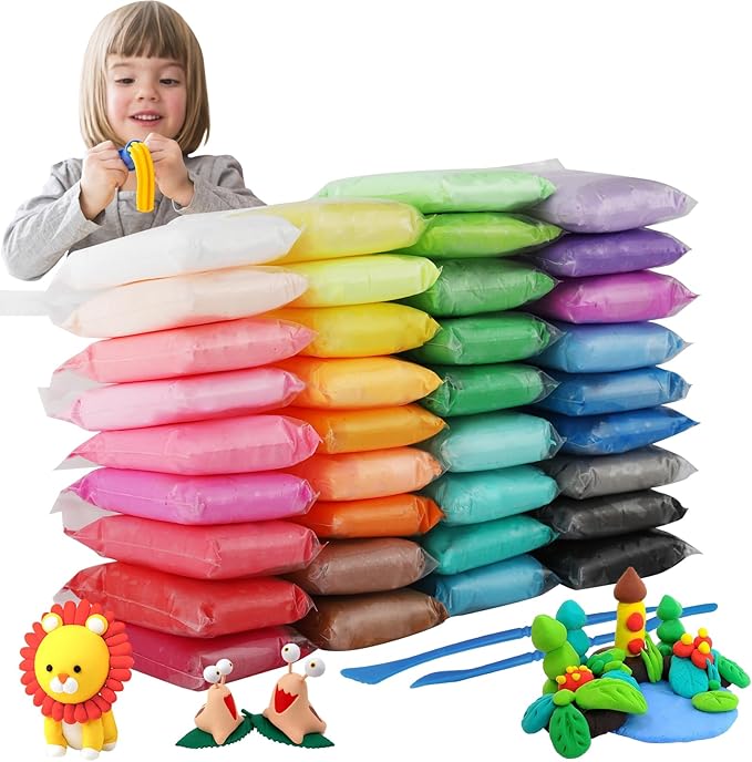 36 Colors Polymer Clay, Modeling Clay for Kids DIY Starter Kits, Oven Baked Model Clay, Non-Sticky,with Sculpting Tools, Great Gift for Children, Adults and Artists