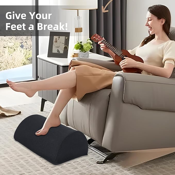 Foot Rest for Under Desk at Work - 3 Positions Height Adjustable Leg Rest for Office or Home Use, Ergonomic Footrest with Detachable Cushion