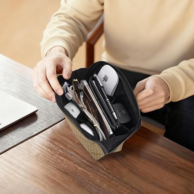 SIMTOP Cord Organizer Travel Small Tech Bag Pouch Case for Cords, Charger, Hard Drive, Power Bank – Water-Resistant Electronics Organizer, Small Portable Gadget Case for Travel