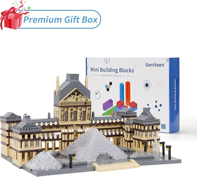 Architecture Louvre Micro Building Blocks Set, 3377 PCS World Famous Architectural Model Educational Toys Building Bricks