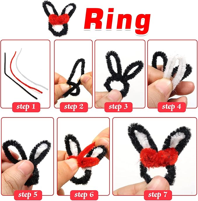 TOAOB 100pcs Pipe Cleaners Crafts Supplies Red Pipe Cleaners Chenille Stems 6mm x 12 Inch Fuzzy Pipe Cleaners for DIY Art Crafts Decorations