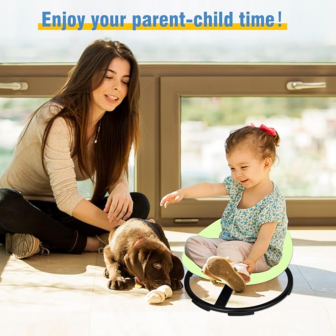 Kids Sensory Swivel Chair, Autism Spinning Chair for Kids Sensory, Sensory Toy Chair, Training Body Coordination, No Assembly Required (Light Green)