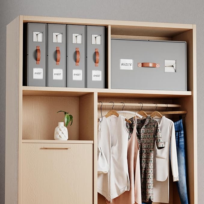 2 Pack comforter Storage Organizers, king&queen size blanket Organizers with Reinforced Walls ,Foldable 21"x18"x11" Space-Saving Design for Bedding Storage & sheet storage