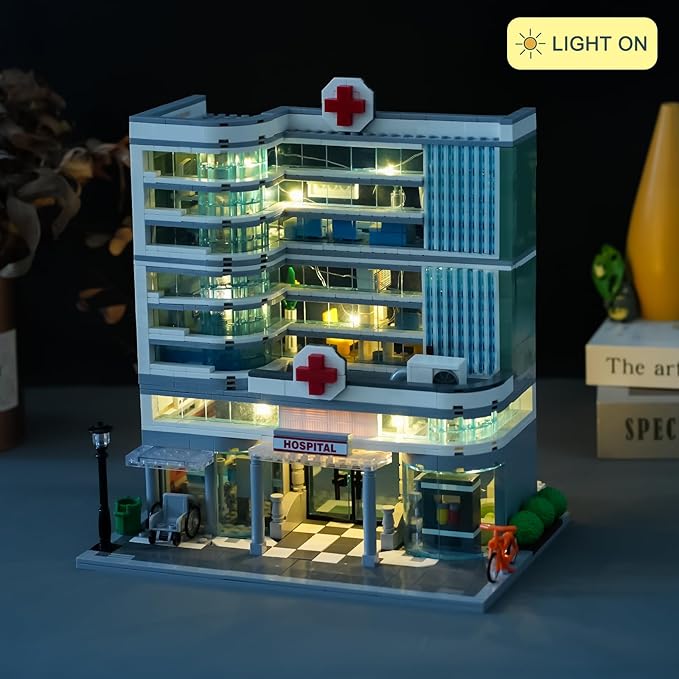 City Hospital Building Set Compatible with Lego for Boys and Girls 8-14 Years,Morden House Building Kit for Adults Christmas Birthday Gifts 1350 pcs