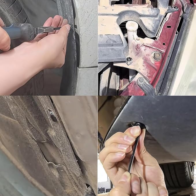 Nylon Universal Cable Tie Buckle,Heavy Duty Black Zip Ties With Pin & Button Design Plastic Cable Ties Tool Fasteners Car Body UV Resistant Zipties for Car Daily Replacement Screw Fixing 200pcs