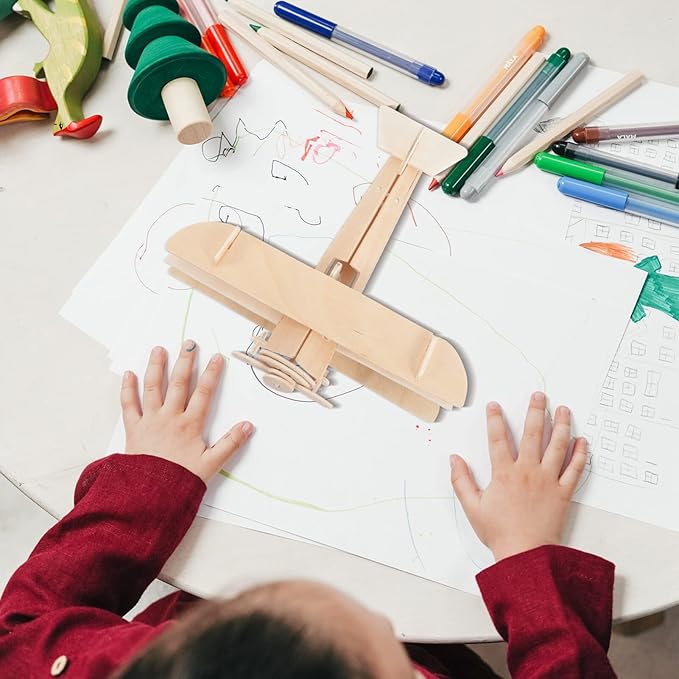 3pcs DIY Wood Planes,Wooden Airplane Craft for Kids,Mini Assemble Painting Airplane Model Toys 3D Airplane Kit for Kids School Art Activity Kids Birthday