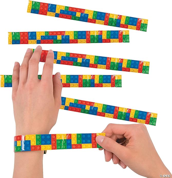 Fun Express Color Brick Party Slap Bracelet (set of 12) Party Supplies and Favors