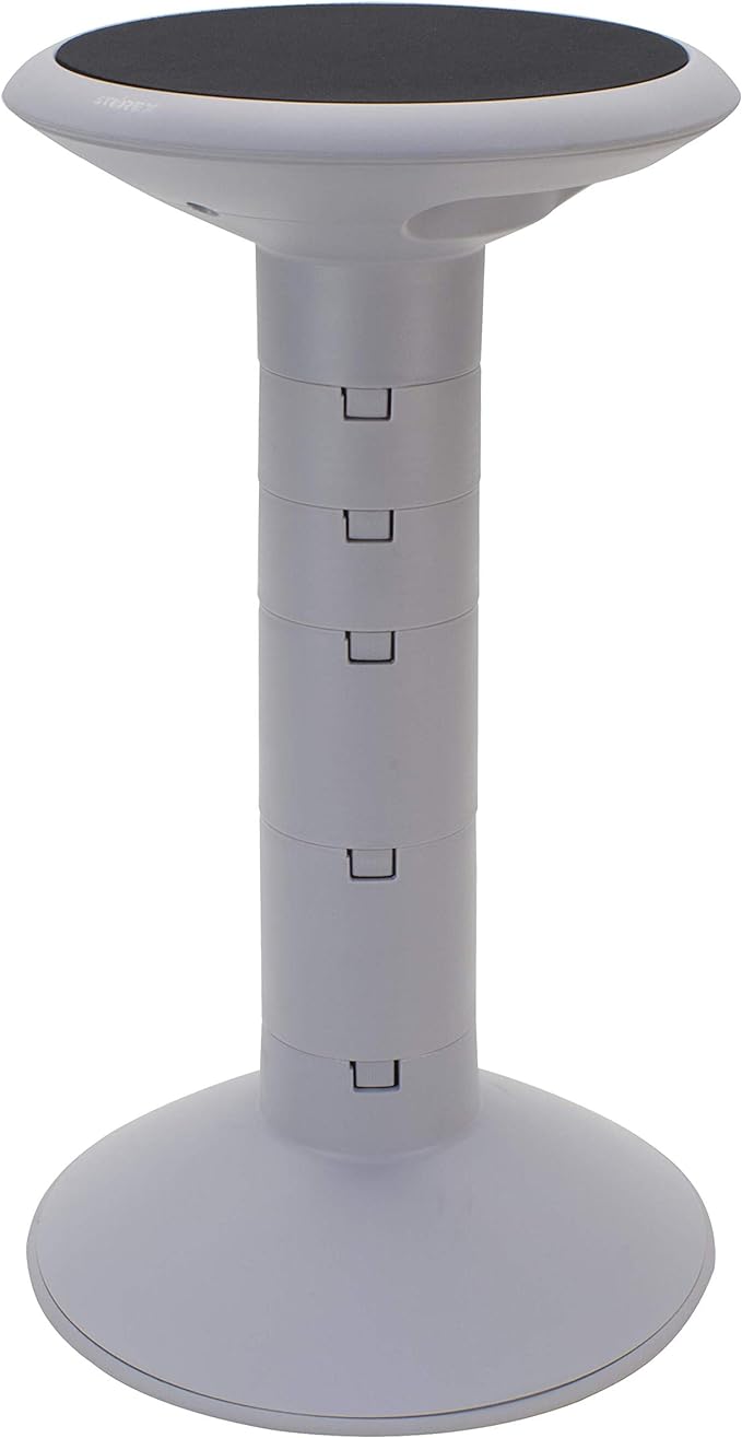 Storex Active Tilt Stool – Ergonomic Seating for Flexible Office Space and Standing Desks, Adjustable 12-24 Inch Height, Gray (00322U01C)
