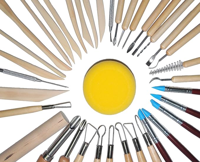 Pottery Tools, 44PCS Ceramic Clay Sculpting Tools Set with Plastic Case, for Beginners and Professional Art Crafts, by Augernis