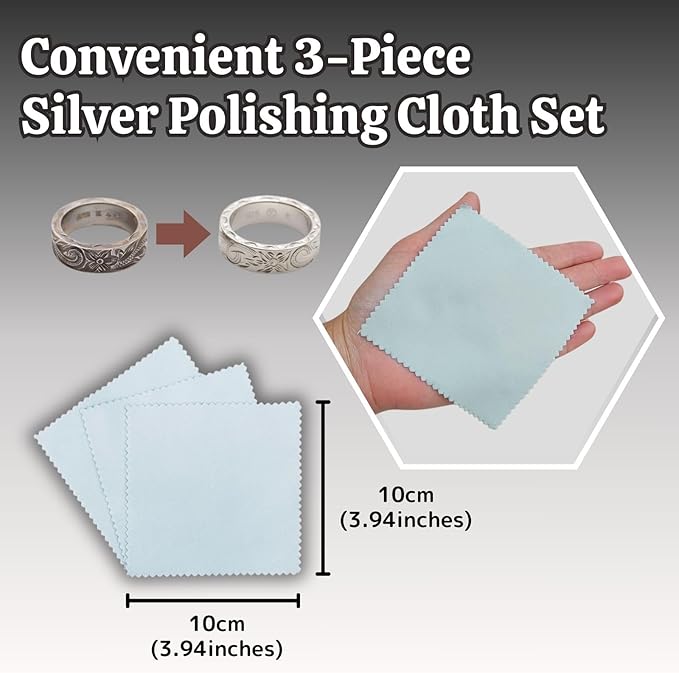 Art Clay Silver 50g, Syringe Type 10g (with 3 Tips) & Set of 3 Polishing Cloths A-0275,A-0281