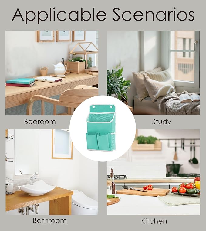 Hanging Basket for Organizing, Wall Organizer with Pockets and Over The Door Organizer,Can for Home, Closet, Office and Camper (2 Green)