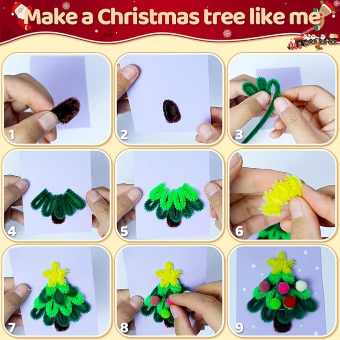 Praisebank Glitter Pipe Cleaners, Pipe Cleaners for Crafts (200pcs 15 Glitter Colors),