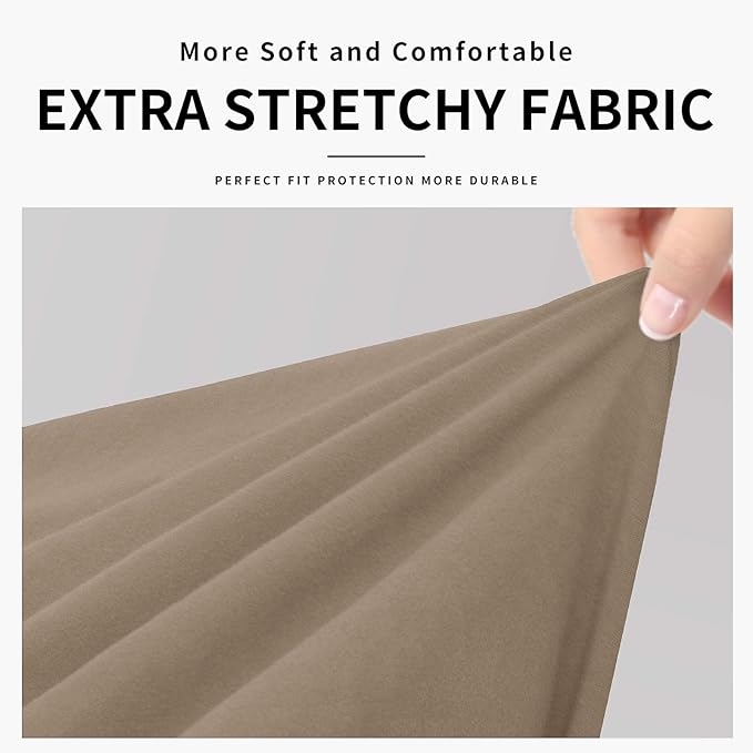 Easy-Going 100% Dual Waterproof Chair Cover Stretch Soft Couch Cover for Dogs, Sofa Slipcover for 1 Separate Cushion Couch Leakproof Furniture Protector for Kids, Pets Camel