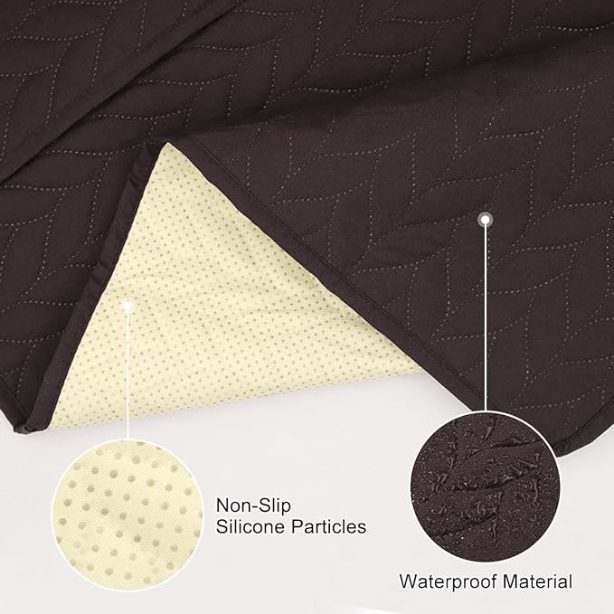 Sofa Armrest Organizer Arm Chair Caddy for Recliner, Remote Control Holder for Recliner, Non-Slip Armchair Caddy with 6 Pockets Storage for Magazine, Chocolate