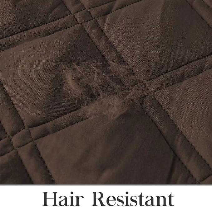 TOMORO Non-Slip Recliner Sofa Cover - 100% Waterproof Recliner Chair Slipcover Furniture Protector, Washable Couch Cover with Elastic Straps for Dog and Kids, Brown, 23 Inch Middle