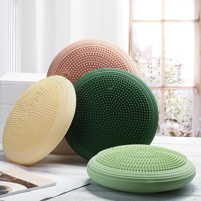 Libima 4 Pcs Wiggle Seat Inflated Wobble Cushion for Sensory Kid 13 Inches Balance Disc Flexible Seating for Classroom Sensory Pad for Chair Wiggle Cushion