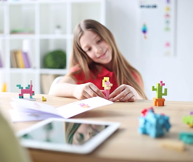 PIXIO Magnetic Blocks Mini Ocean, Tiny Magnetic Building Blocks in Pixel Art Style, Creativity for Kids, STEM Toys, Sensory Toys