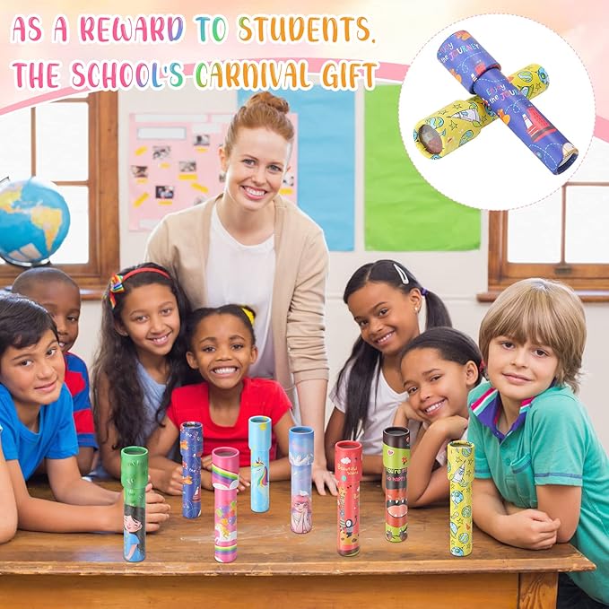 15 Pcs Classic Kaleidoscopes Kids Birthday Party Favor Old Fashioned Vintage Educational Toys Stocking Stuffers Goodie Bag Fillers for Classroom School Return Gifts Carnival Prizes (Cute Style)