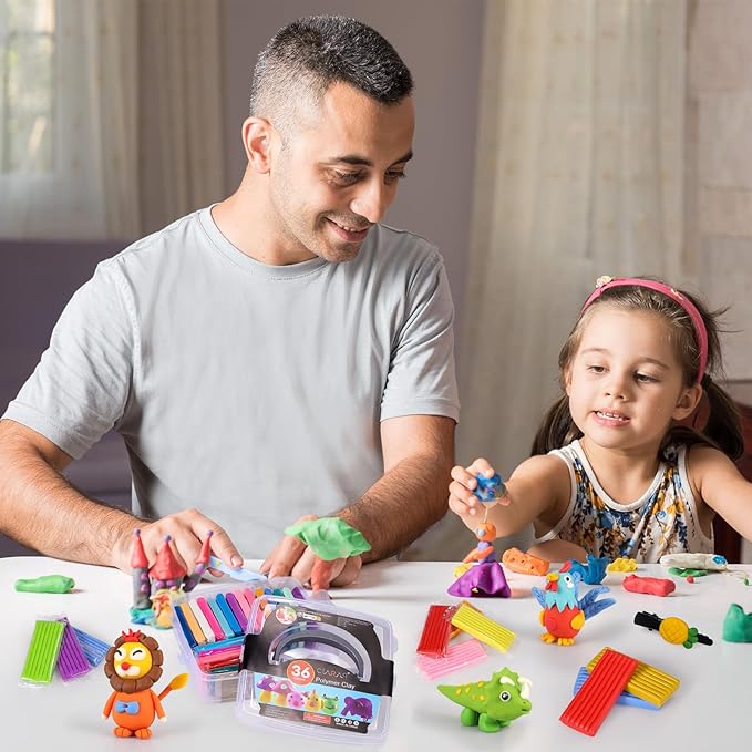 CiaraQ Polymer Clay 36 Colors, Modeling Clay Starter Kits for Kids, Oven Baked Model Clay with Sculpting Tools, Safe and Non-Toxic, Great for Children and Artists
