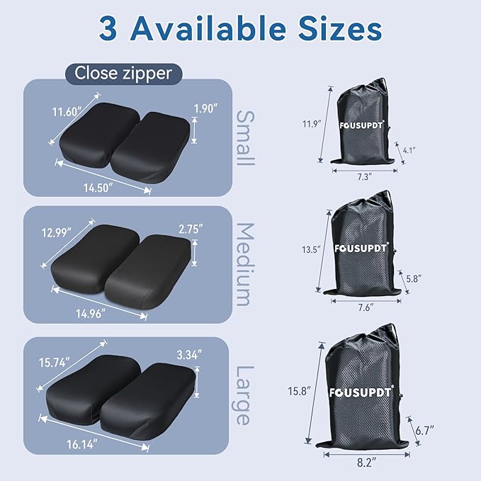 Adjustable Seat Cushion, Memory Foam Office Chair Cushion, Car Seat Cushion, Foldable Travel Cushion for Tailbone Pain, Sciatica Pain Relief, Lifting Cushion for Sitting, Driving, Traveling(Large)