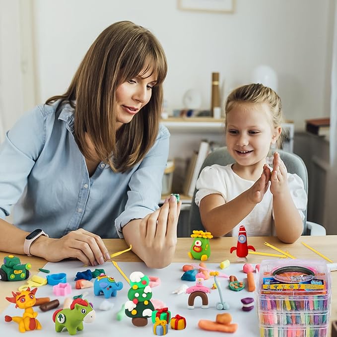 Polymer Clay,Ixiaoyoo Oven Bake Modeling Clay for Kids, DIY Starter Kits Model Clay, Non-Toxic, Non-Sticky,with Sculpting Tools, Ideal for Children and Artists