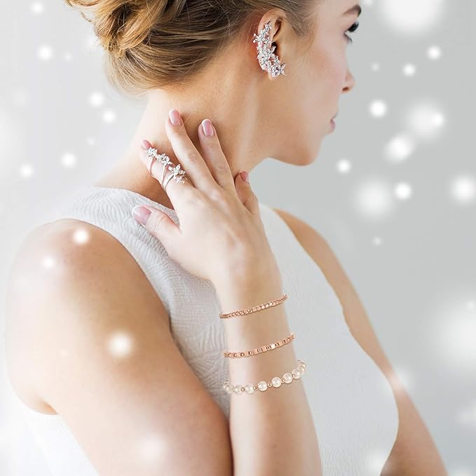 3000 Pieces Assorted Spacer Beads Include 1500 Faceted Rondelle Cube Column, 900 Round Ball, 600 Square Charm Loose Spacer Bead for DIY Jewelry (Gold, Sliver, Rose Gold)