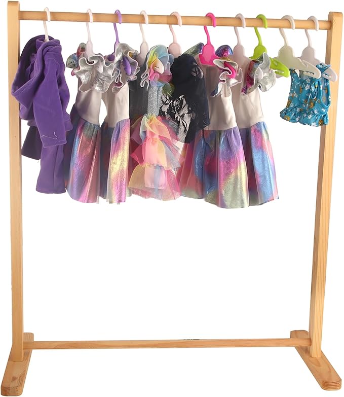 20 Pcs Doll Hangers for 18 inch Doll Clothes, Green Doll Hangers, Sturdy Doll Hangers Accessories, Work Great with Rod Less Than 1/2 inch Diameter, Made of Safe ABS Plastic