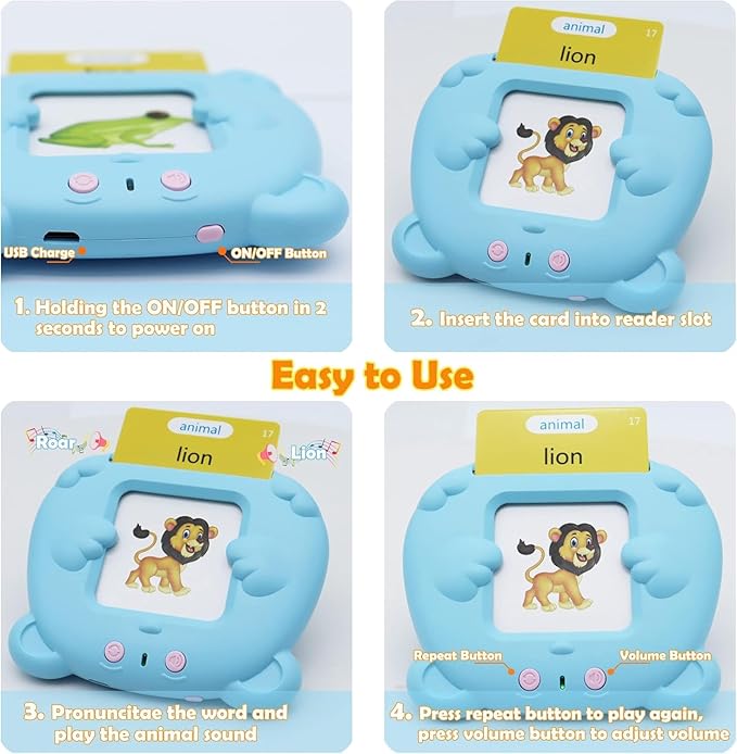 MAYAPHILOS 224 Words Brazil Portuguese and English Talking Flash Cards for Toddlers, Autism Sensory Toys, Portuguese Language Learning Educational Montessori Speech Therapy Toys Gifts for Kids