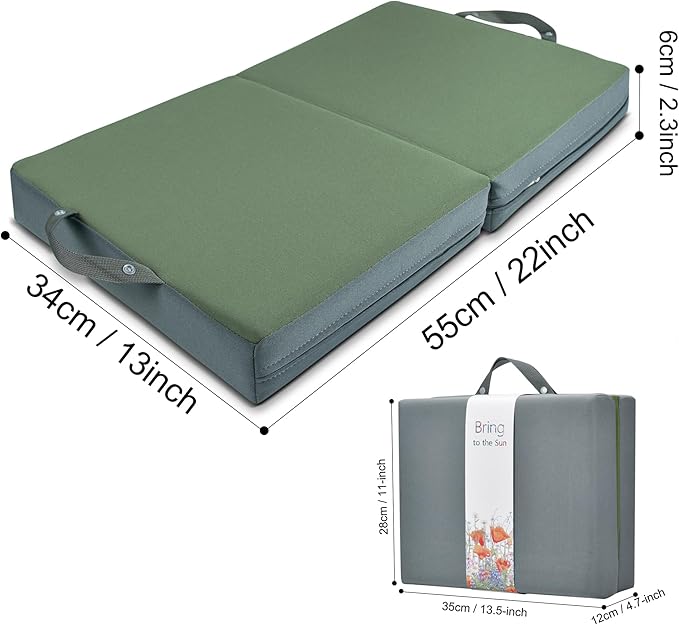 KI Store Garden Kneeling Pad Memory Form Knee Cushions for Gardening Extra Thick Knee Pad Water Resistant Prayer Pillow for Work Yoga Physical Therapy Olive Green