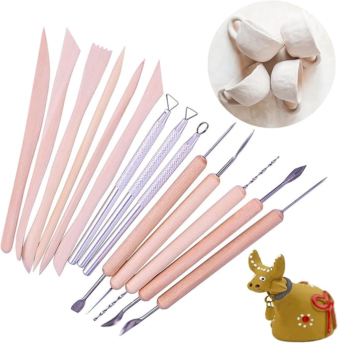 Polymer Clay Tools,25Pcs Pottery Sculpting Tools Set with Plastic Case for Ceramic Modeling Carving Kids Beginners