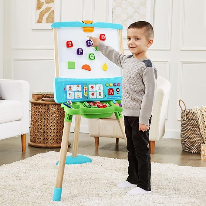 LeapFrog Interactive Learning Easel with Magnetic Chalkboard and Whiteboard for Kids Ages 3-5 (Frustration Free Packaging)